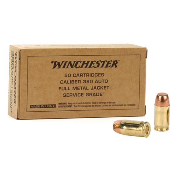 WIN SERVICE GRADE 380ACP 95GR FMJ 50/10 - Ammunition